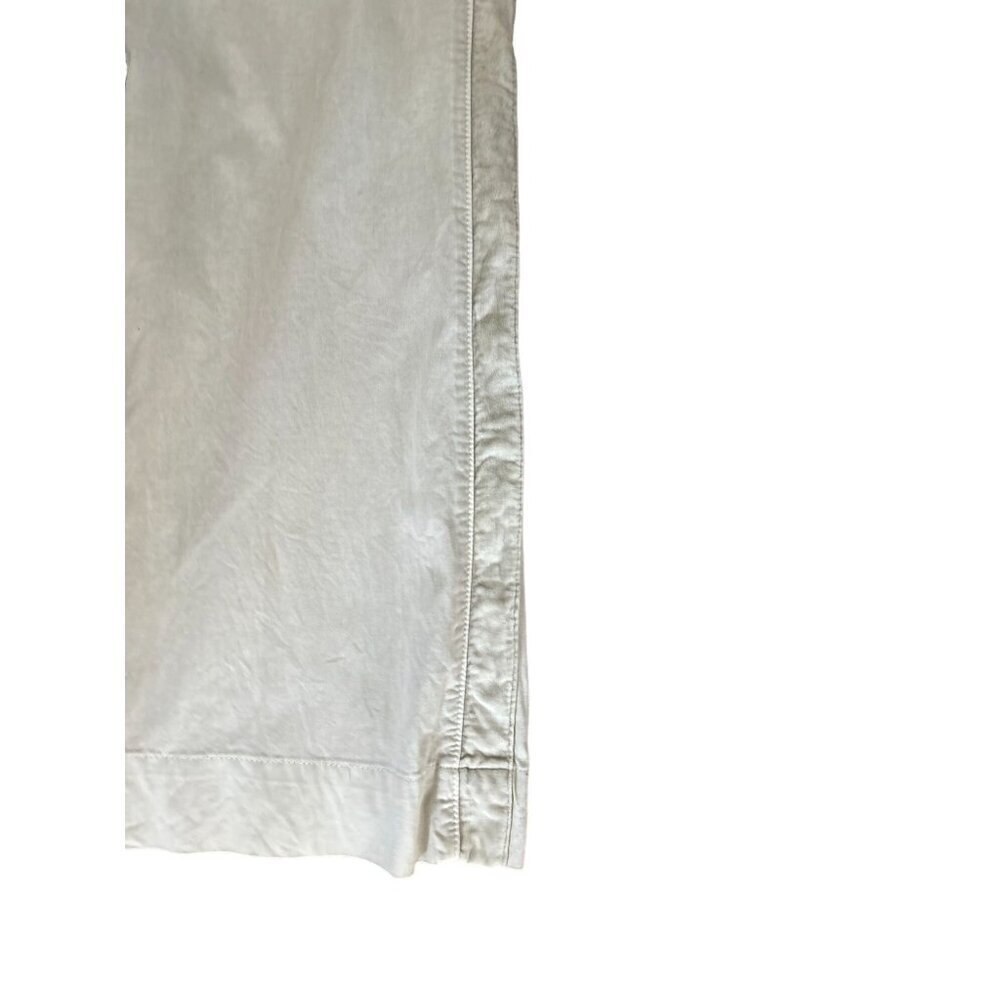 James Perse Bell Bottom Pants High Rose Velvet Stripe Cotton Off-White/Gray Size - Picture 10 of 15